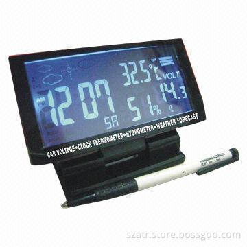 Indoor and outdoor thermometer with LCD display